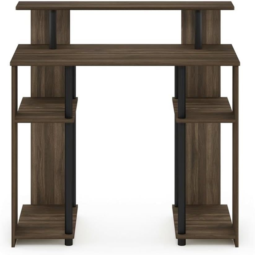 JAYA Simple Design Computer Writing Desk, Columbia Walnut/Black