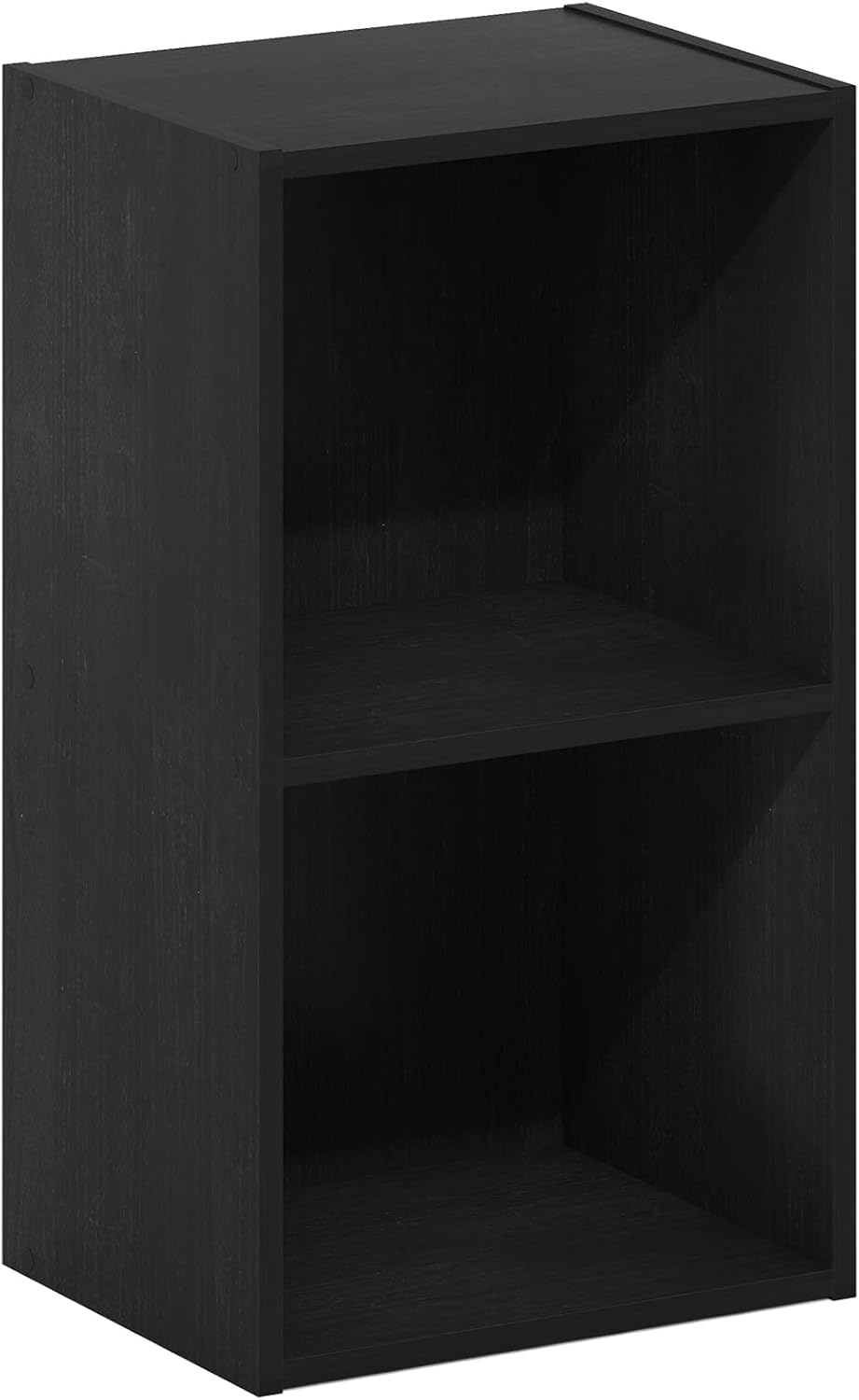 PASIR Book Shelf, 2-Tier Modern Bookshelf, Open Shelves Bookcase 9 x 12 x 21, Easy Assembly, for Living Room, Bedroom, Home Office, Blackwood