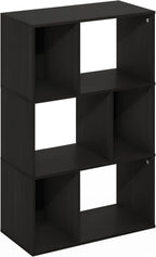 Daly 6-Cube Book Shelf, Bookshelf, Bookcase, Black Espresso