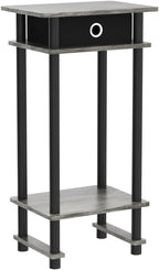Turn-N-Tube Set of 2 Toolless 3-Tier Side Table, French Oak