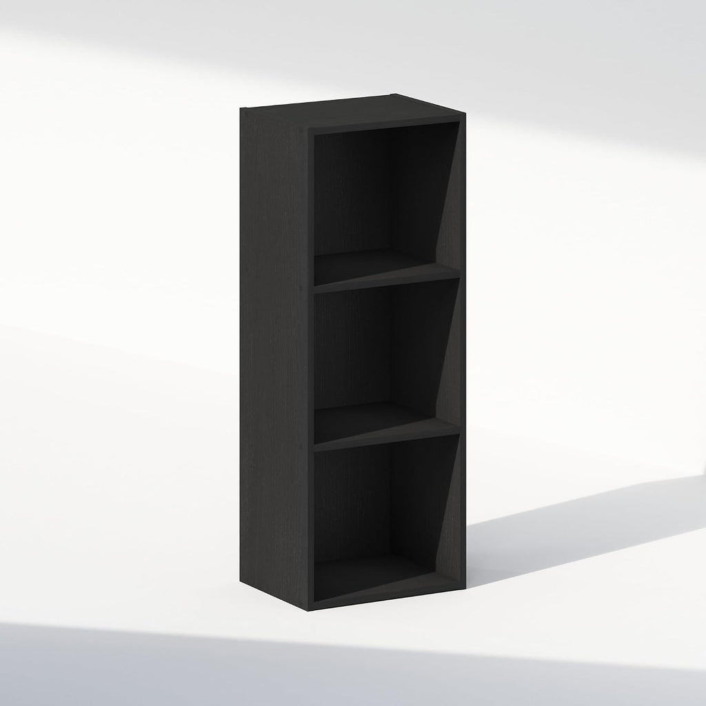 Reed Closet Organizers and Storage, 3-Tier Closet Organizer, Open Shelf Closet Storage, for Wardrobe, Bedroom, Living Room, Blackwood
