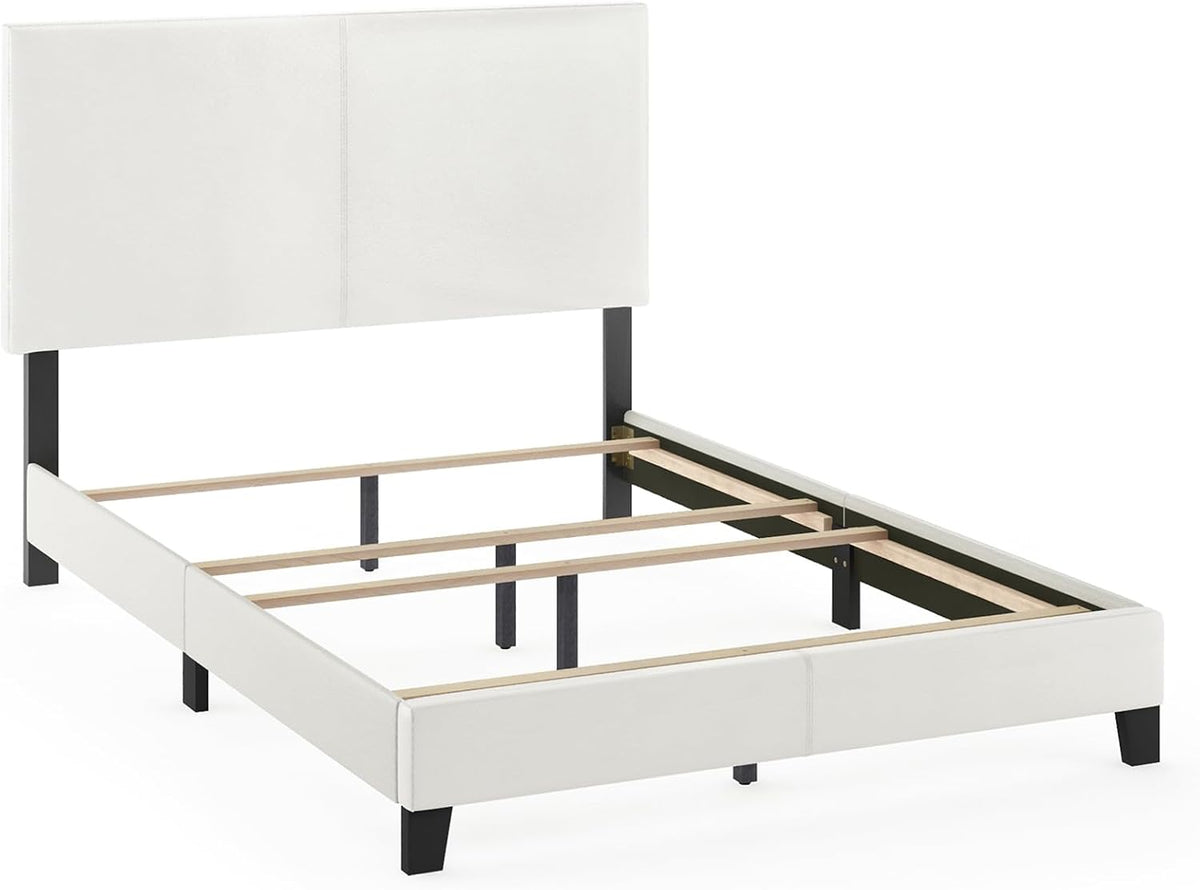 Pessac PU Leather Upholstered Platform, Full, White