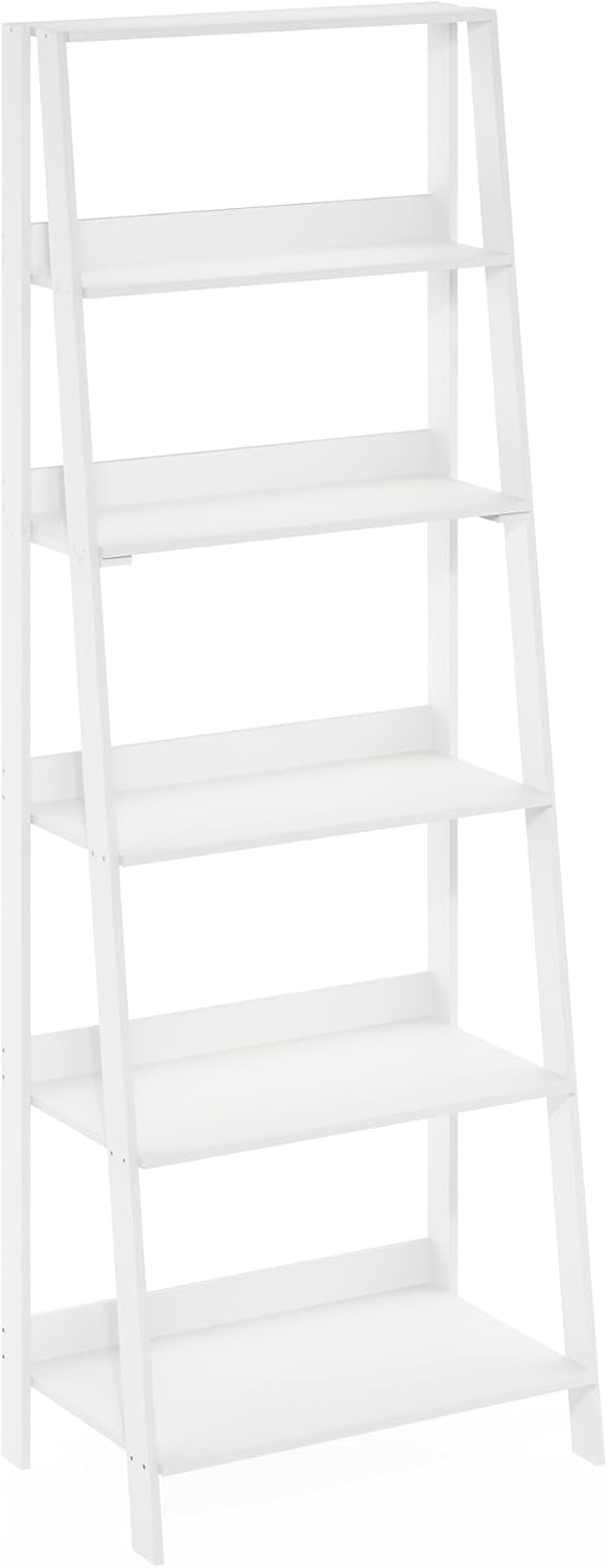 Ladder Shelf, 6-Tier Ladder Book Shelf, Bookcase, White