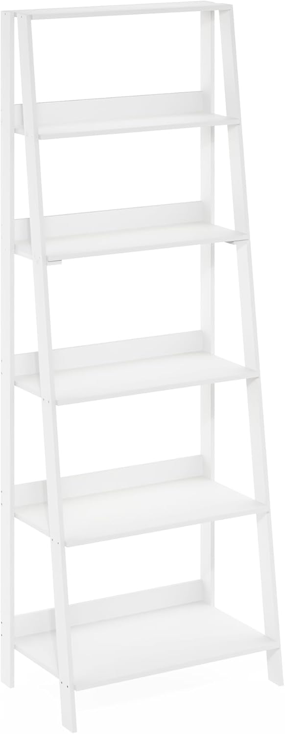 Ladder Shelf, 6-Tier Ladder Book Shelf, Bookcase, White