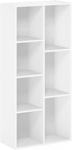 LUDER 7-Cube Book Shelf, Kids Bookshelf, Toy Storage, White