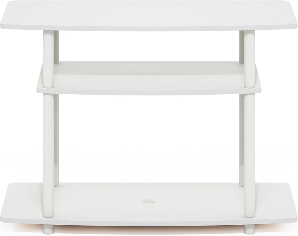 Turn-N-Tube TV Stand, 3-Tier No Tools Entertainment Center, TV Console for TV up to 32 Inch, for Living Room, Bedroom, White