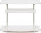 Turn-N-Tube TV Stand, 3-Tier No Tools Entertainment Center, TV Console for TV up to 32 Inch, for Living Room, Bedroom, White