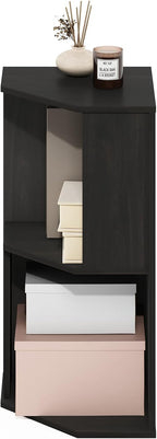 ECON Corner Shelf, 2-Tier Corner Book Shelf, Standing Storage Shelves, Cube Display Rack, Bookshelf, for Organization and Storage, Living Room, Home Office, Espresso