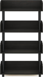 TURN-N-TUBE 4-Tier Display Shelf, Storage Shelves, Book Shelf, Open Shelves with Rounded Corner Top Edges, for Organization and Storage, Living Room, Home Office, Espresso