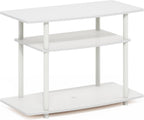Turn-N-Tube TV Stand, 3-Tier No Tools Entertainment Center, TV Console for TV up to 32 Inch, for Living Room, Bedroom, White