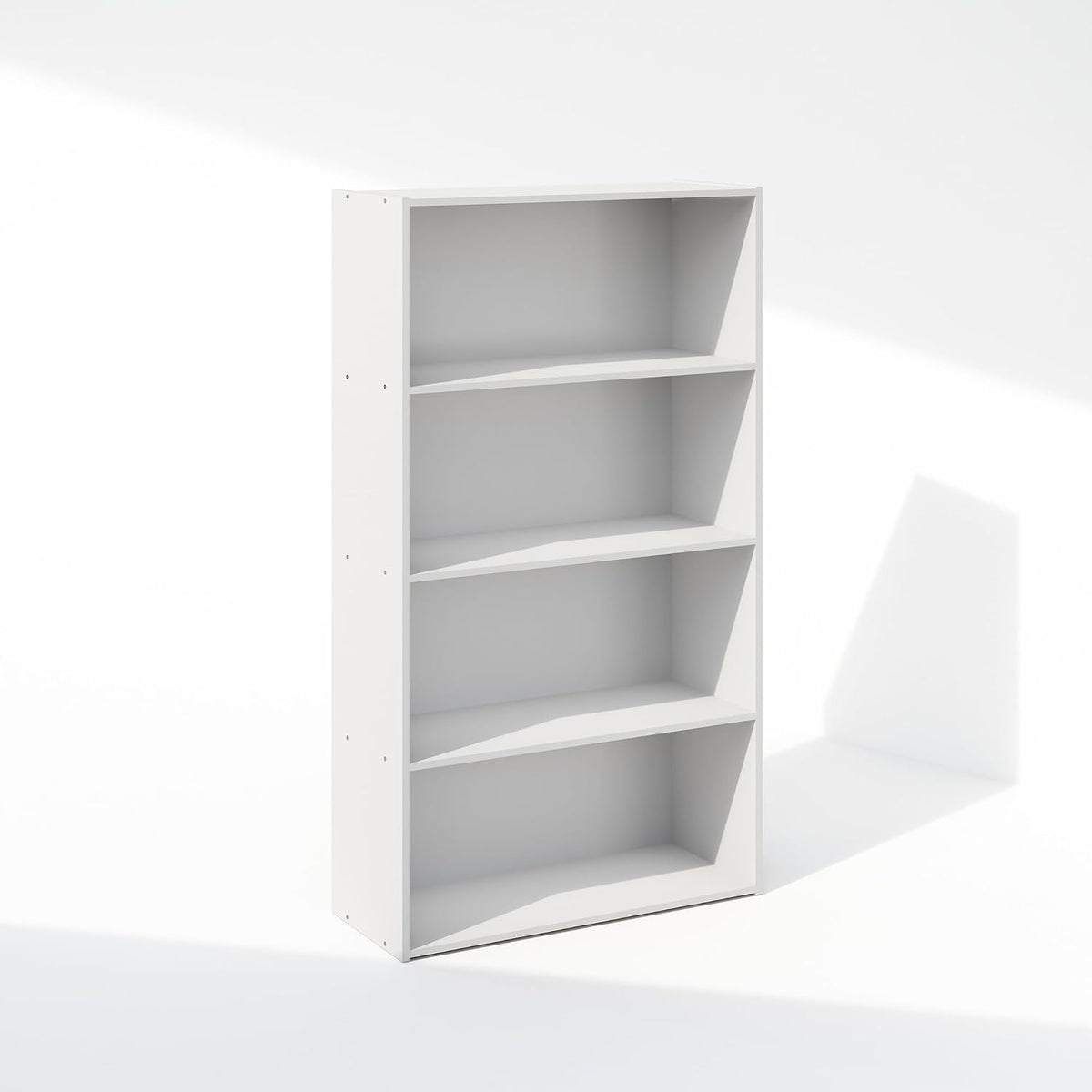 Simple Book Shelf, 4-Tier Bookshelf, Bookcase with Open Shelf, 9.4 x 23.6 x 41.7, for Living Room, Bedroom, Home Office, White