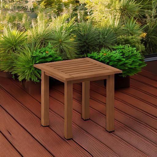 TIOMAN Outdoor Square Patio Table, Natural