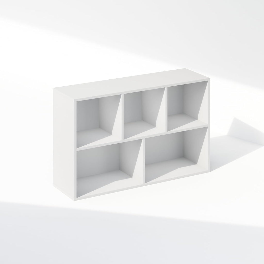 Reed Closet Organizers and Storage, 5-Cube Reversible Closet Shelves, Closet Organization Shelf, 9.4 x 19.5 x 31.5, for Bedroom, Closet, White