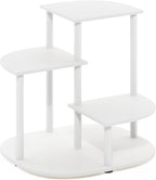 Celuka 3-Tier Indoor Outdoor Plant Stand Plant Shelf Corner Display Rack for Multiple Plants, White/Virgin White