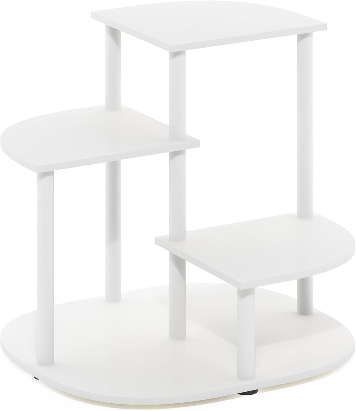 Celuka 3-Tier Indoor Outdoor Plant Stand Plant Shelf Corner Display Rack for Multiple Plants, White/Virgin White