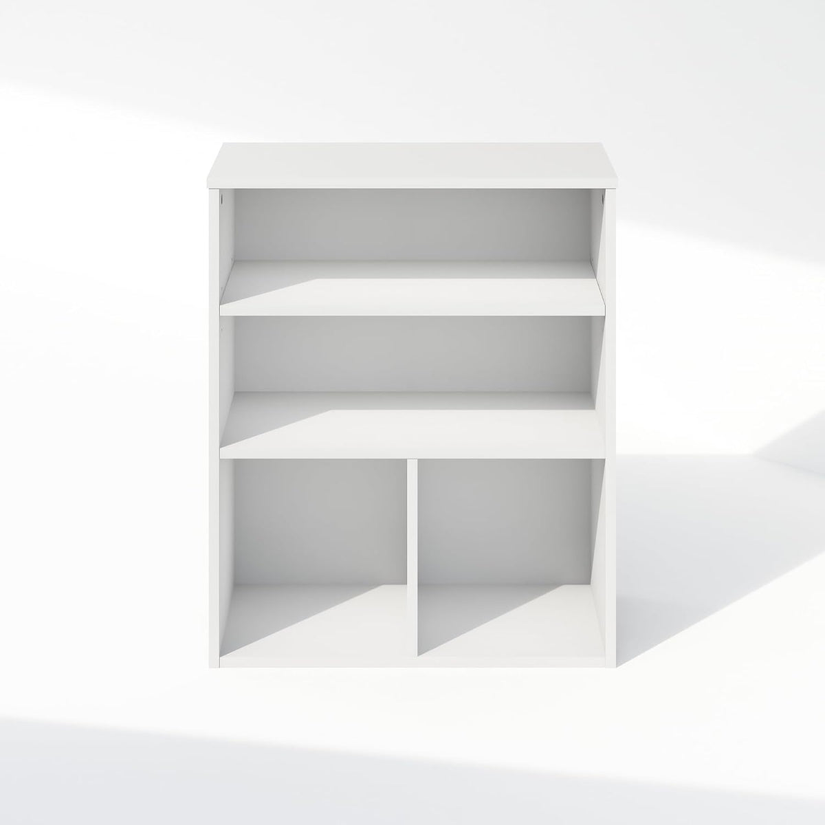 Reed Closet Organizers and Storage, 3-Tier Closet Organizer, Open Shelf Closet Storage, for Wardrobe, Bedroom, Living Room, White