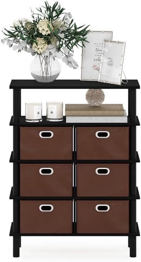 Frans Turn-N-Tube Console Table, Black Oak/Black/Brown