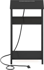 Moretti 3-Tier Night Stand with Charging Station, Americano