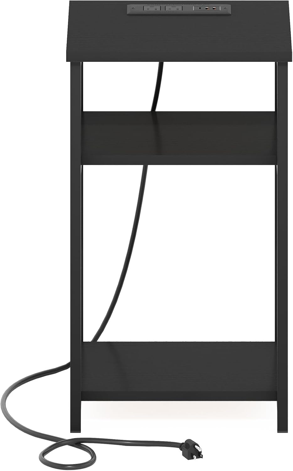 Moretti 3-Tier Night Stand with Charging Station, Americano