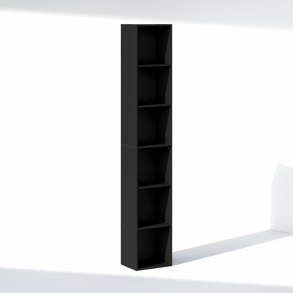 Cubicle 6-Tier Closet Organizers and Storage, Closet Organizer, Open Shelf Closet Storage, 21.1" W, for Wardrobe, Bedroom, Living Room, Blackwood