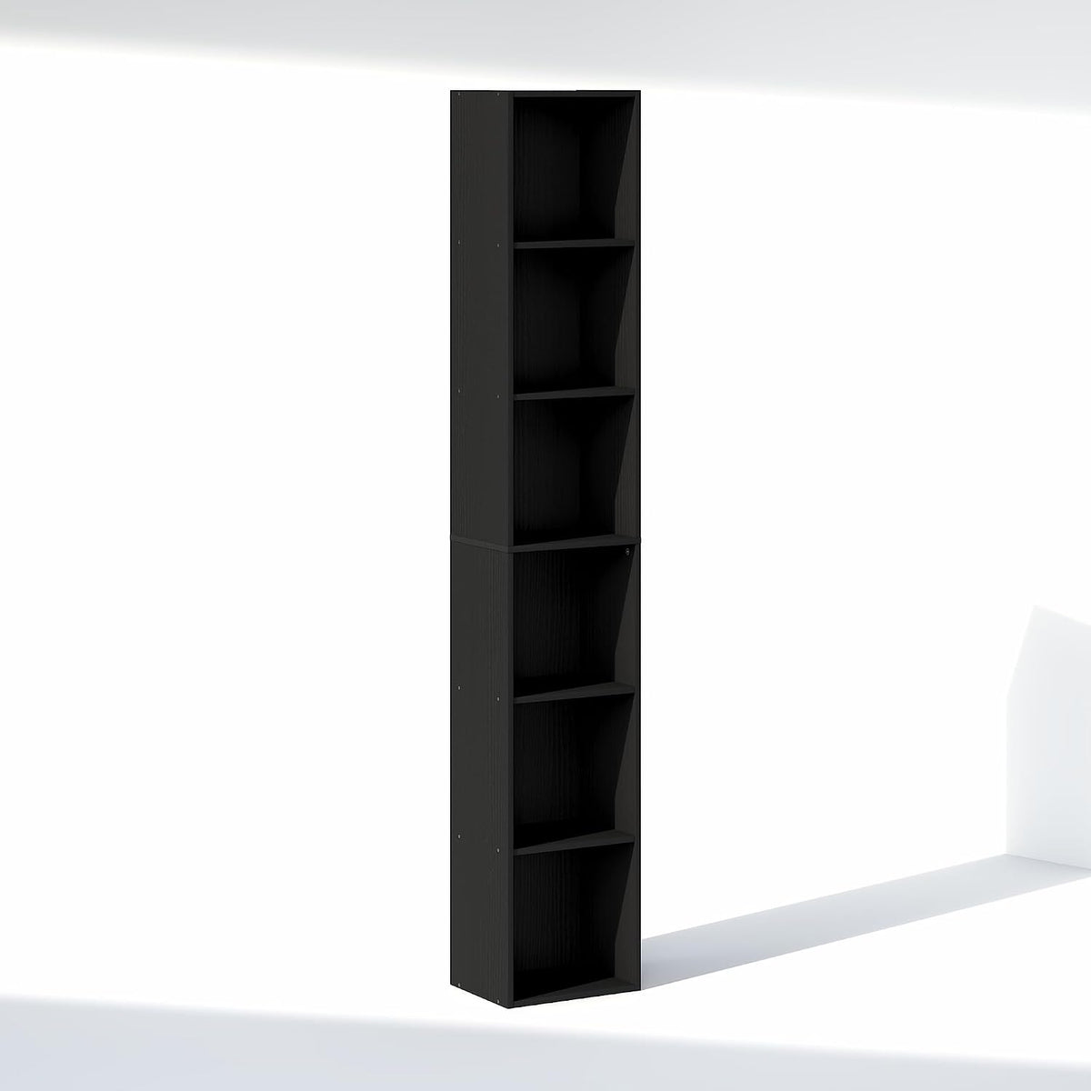 Cubicle 6-Tier Closet Organizers and Storage, Closet Organizer, Open Shelf Closet Storage, 21.1" W, for Wardrobe, Bedroom, Living Room, Blackwood