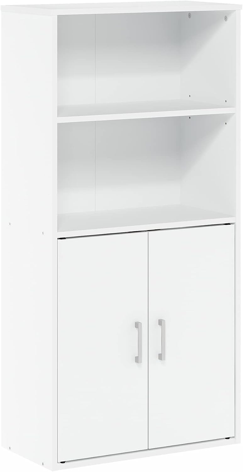Pasir 4-Tier Storage Bookcase, Bookshelf, Multipurpose Shelf, White