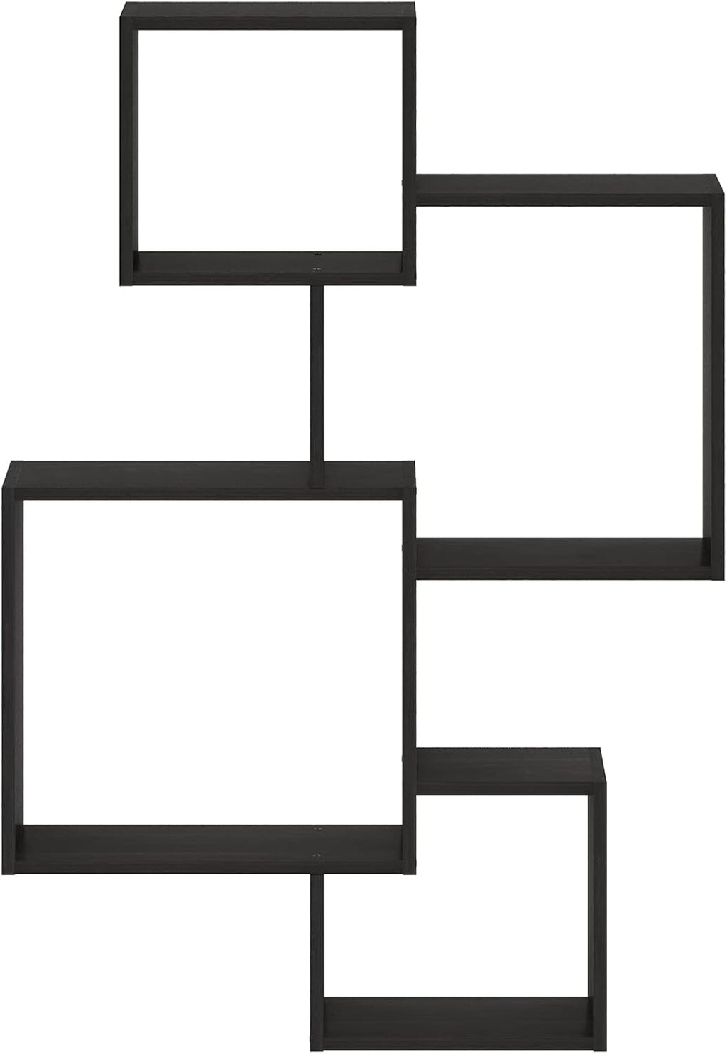 Rossi Interweave Wall Mount Floating Cube Shelf, Set of 4, Espresso