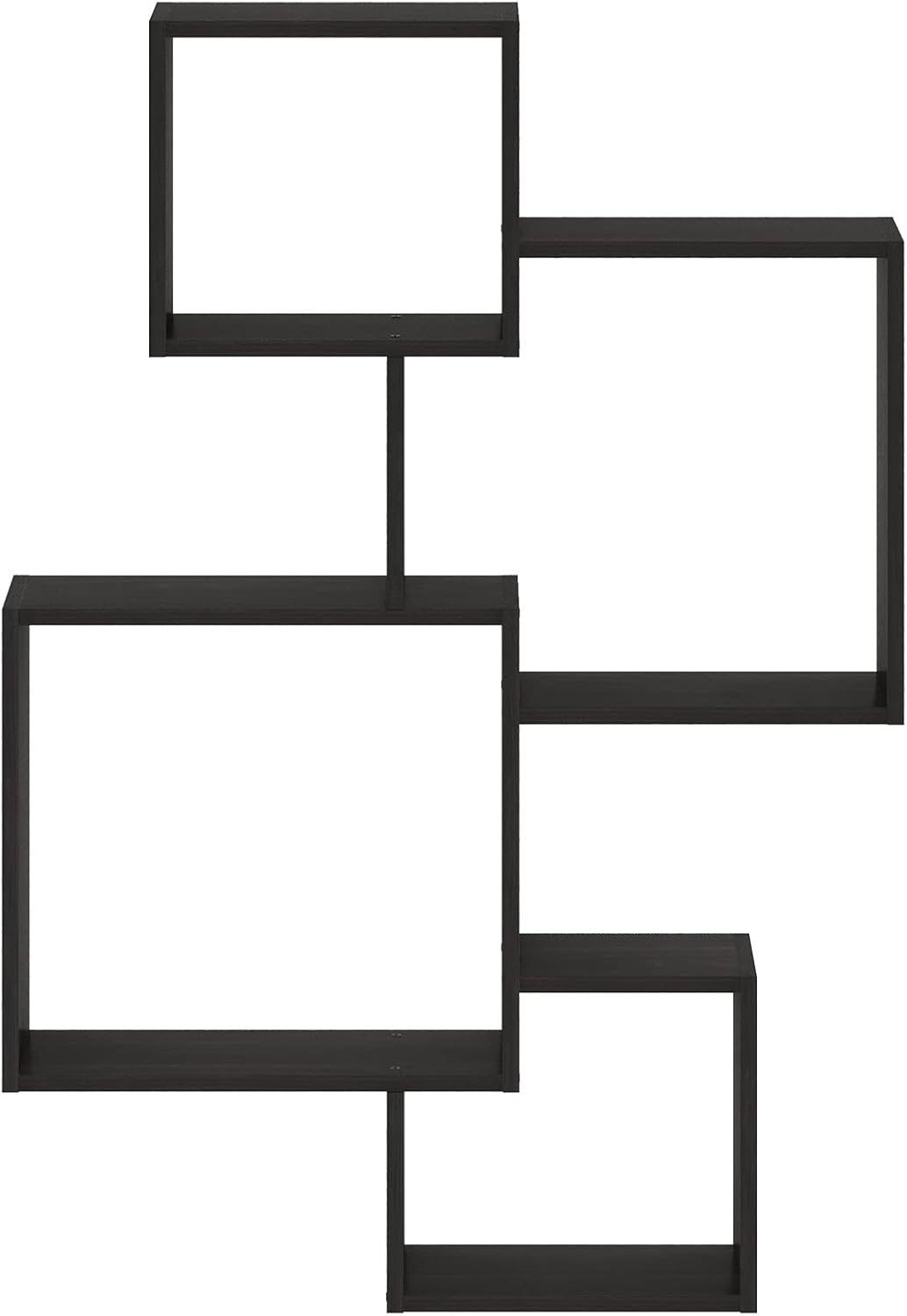 Rossi Interweave Wall Mount Floating Cube Shelf, Set of 4, Espresso