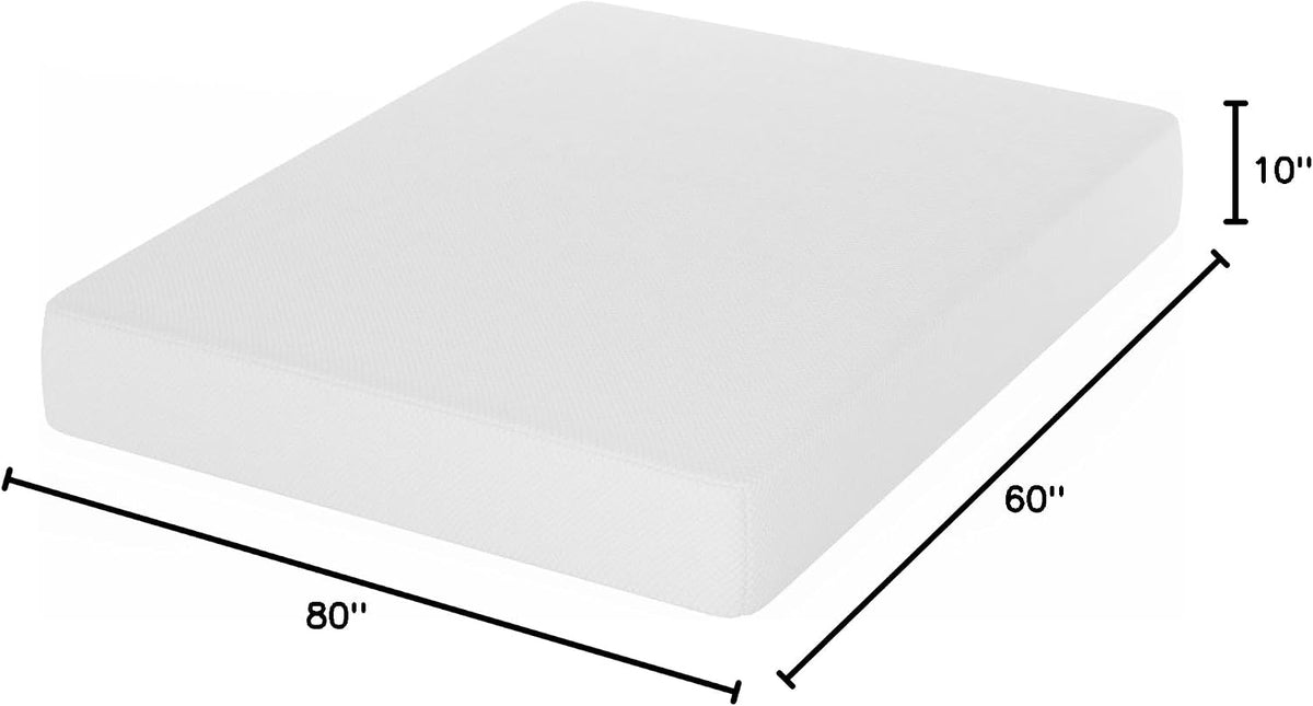 Tidur Cooling Gel Memory Foam Mattress, 10 Inch, Queen,White