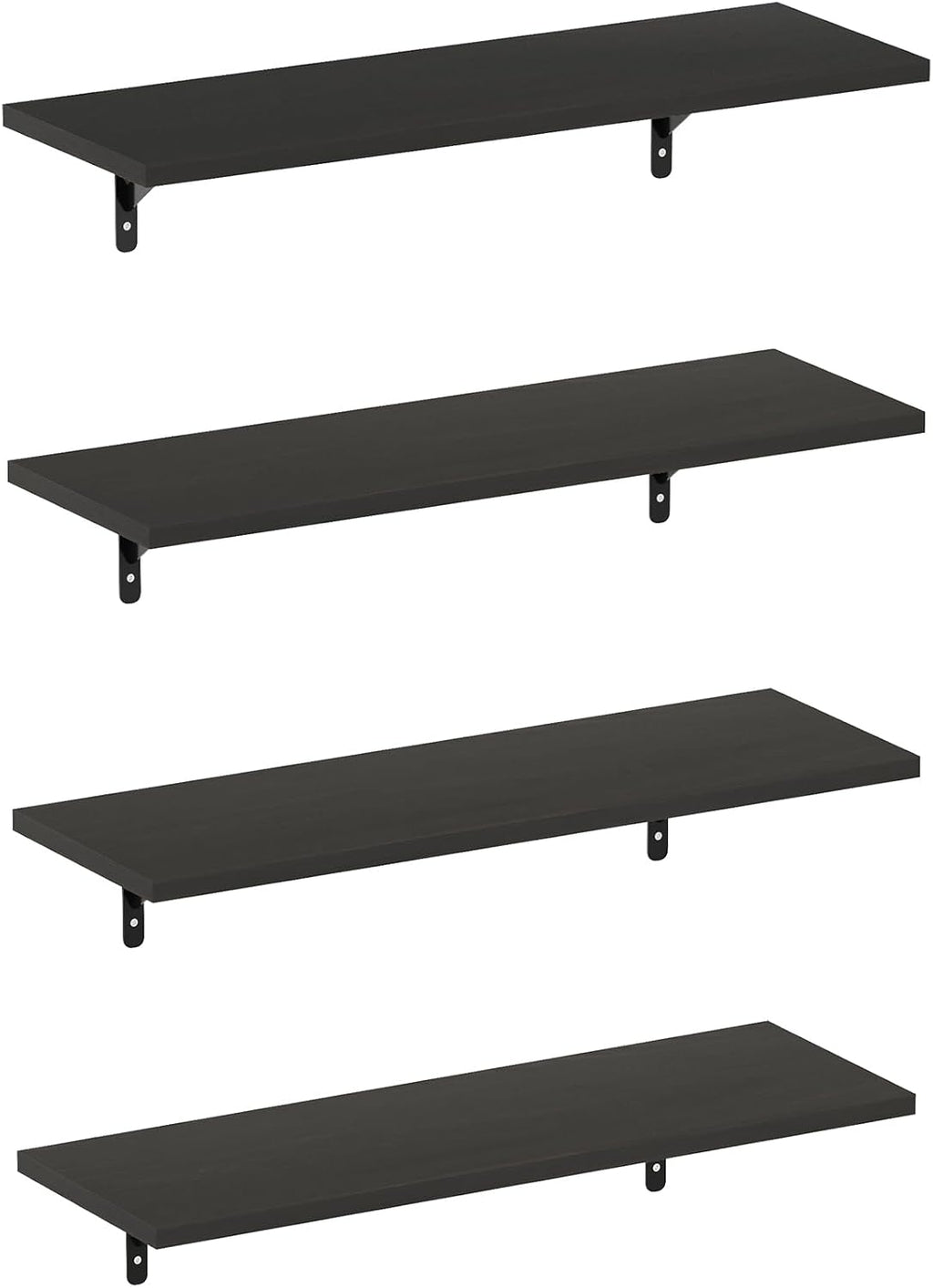 Rossi Set of 4 Floating Shelves for Wall, Espresso