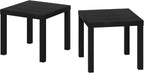 Classic Homey Square Parsons Side End Table, Set of 2, Black