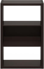 VIOLA 3-Tier Book Shelf, Extra Thick Frame Bookshelf, Dark Oak