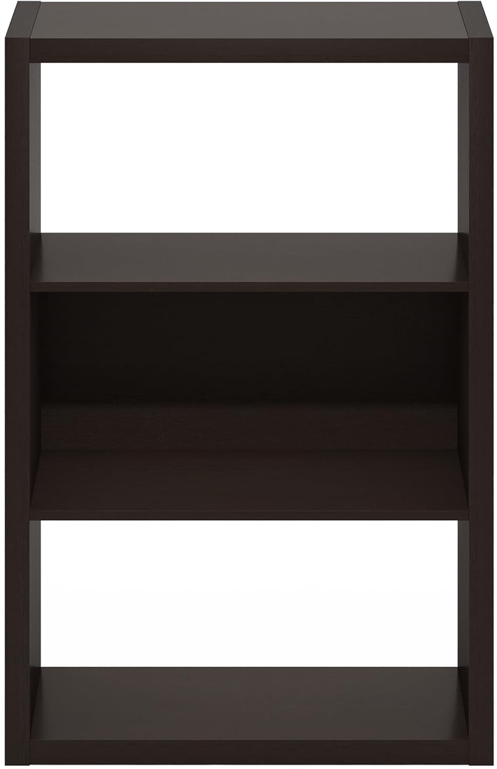VIOLA 3-Tier Book Shelf, Extra Thick Frame Bookshelf, Dark Oak