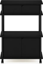 Turn-N-Tube Kitchen Storage Cart with Cabinet with Lockable Wheels, Americano/Black