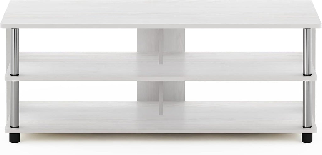 Turn-N-Tube Shoe Rack, 3-Tier Shoe Organizer, Compact Shoe Storage with Open Shelves and Stainless Steel Tubes, 15.5 x 41.1 x 15.8, for Closet Entryway, Office, Garage, White Oak