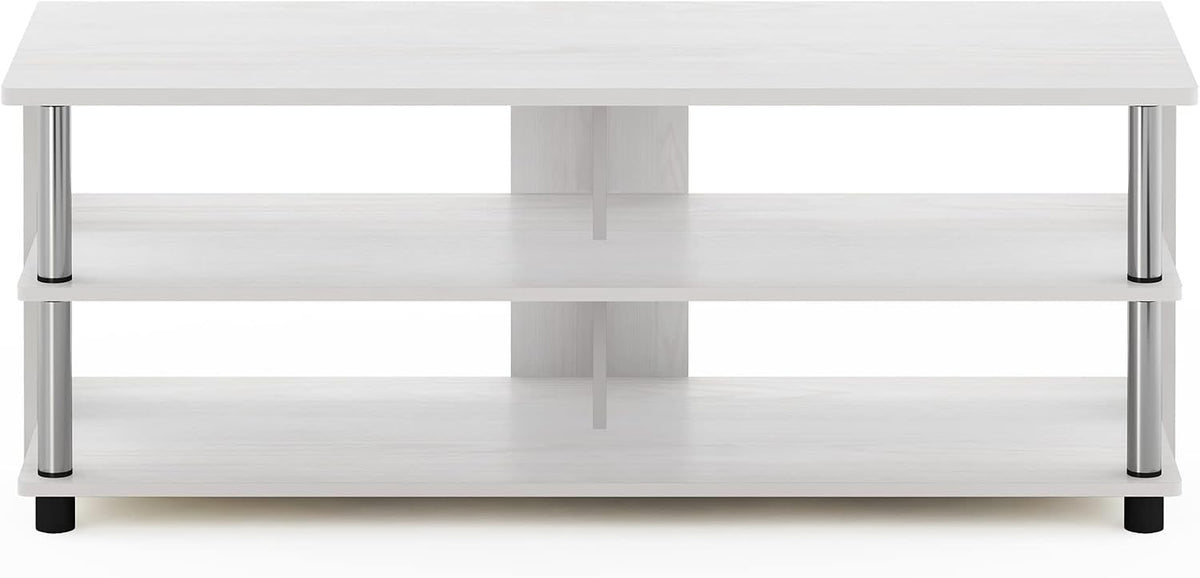 Turn-N-Tube Shoe Rack, 3-Tier Shoe Organizer, Compact Shoe Storage with Open Shelves and Stainless Steel Tubes, 15.5 x 41.1 x 15.8, for Closet Entryway, Office, Garage, White Oak