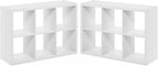 Book Shelf Set of 2, 6-Cube Bookshelf, White