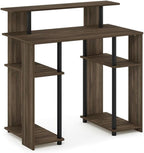 JAYA Simple Design Computer Writing Desk, Columbia Walnut/Black
