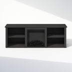 Jensen Fireplace TV Stand, NO Heat Decorative Electric Fireplace TV Stand for TV up to 70 Inch, with Closed Back Storage, for Living Room, Americano
