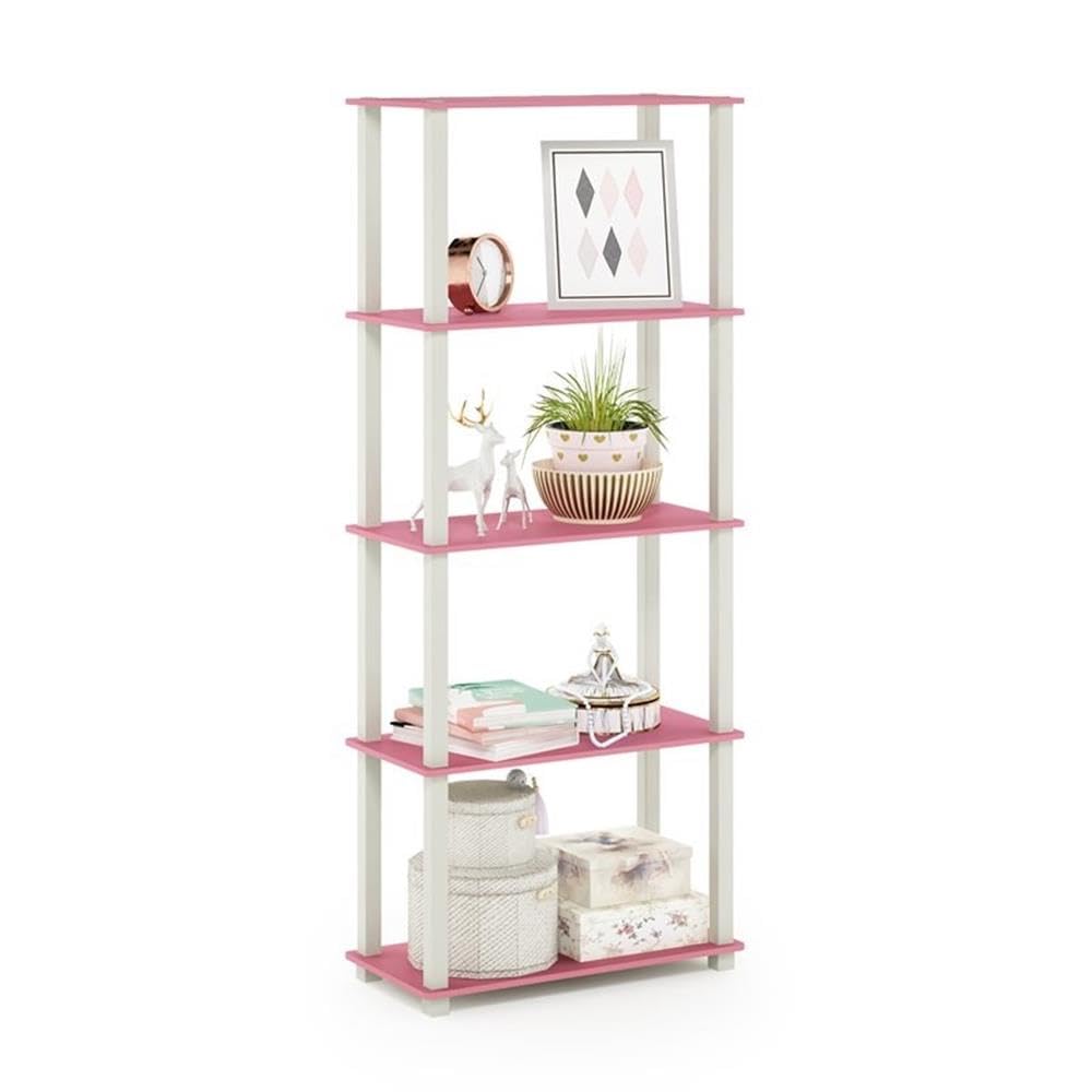 99152BE/WH/IV 3-Tier Go Green Multipurpose Storage Rack Shelving Unit Bookshelf Cabinet with 2 Bins, Beech Finish