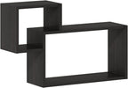 Rossi Interweave Wall Mount Floating Decorative Shelf, Set of 2, Espresso