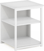 CAMNUS Side Table, 2-Tier Modern Metal Frame End Table with Open Shelf, Night Stand, Bedside Table, for Living Room, Bedroom, White