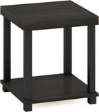Turn-N-Tube Toolless 2-Tier Side Table, Thick Tabletop, Espresso