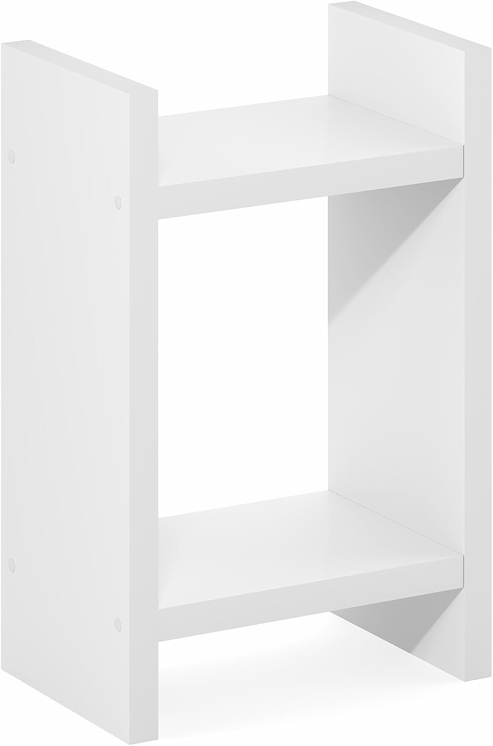 Viola Night Stand, 2-Tier Bedside Table with Open Shelf, Side Table, End Table, with 1.2-Inch Extra Thick Frame for Living Room, Bedroom, White
