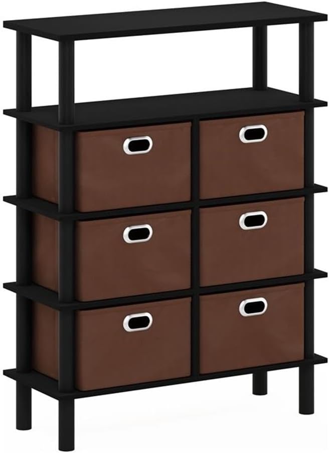 Frans Turn-N-Tube Console Table, Black Oak/Black/Brown