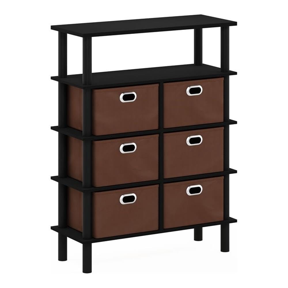 Frans Turn-N-Tube Console Table, Black Oak/Black/Brown