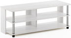 Turn-N-Tube Shoe Rack, 3-Tier Shoe Organizer, Compact Shoe Storage with Open Shelves and Stainless Steel Tubes, 15.5 x 41.1 x 15.8, for Closet Entryway, Office, Garage, White Oak