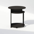 TIDUR Night Stand, 3-Tier Oval Nightstand with Round Edge Tabletop, Open Shelf Bedside Table, End Table, Side Table, for Bedroom, Closet, Dorm, Walnut
