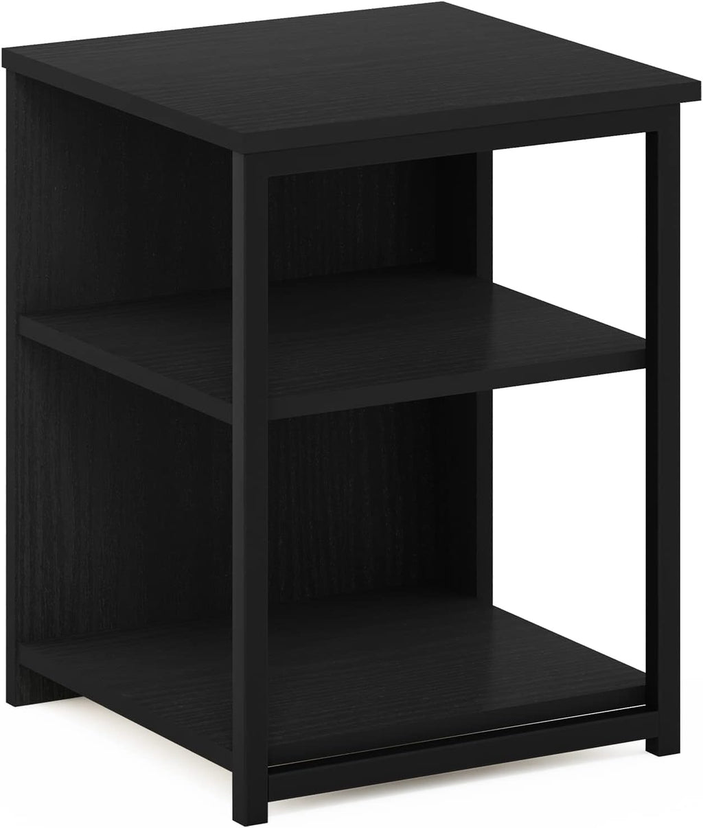 Camnus 3-Tier Metal Frame Side Table, Open Shelf, Dark Americano