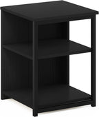 Camnus 3-Tier Metal Frame Side Table, Open Shelf, Dark Americano